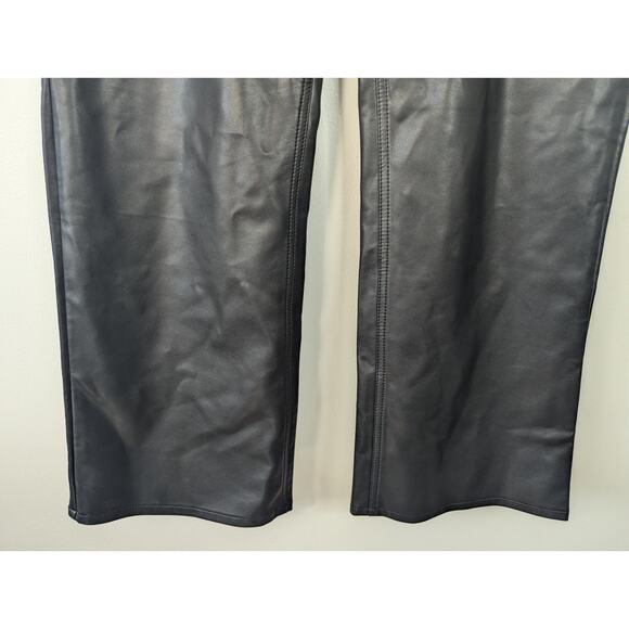 J. Crew Black High Rise Wide Leg Faux Leather Pant - Picture 2 of 7